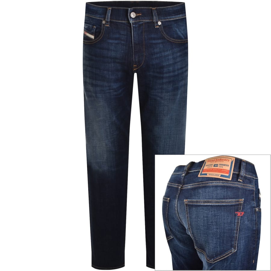 Diesel D Strukt Slim Fit Dark Wash Jeans Blue | Mainline Menswear us